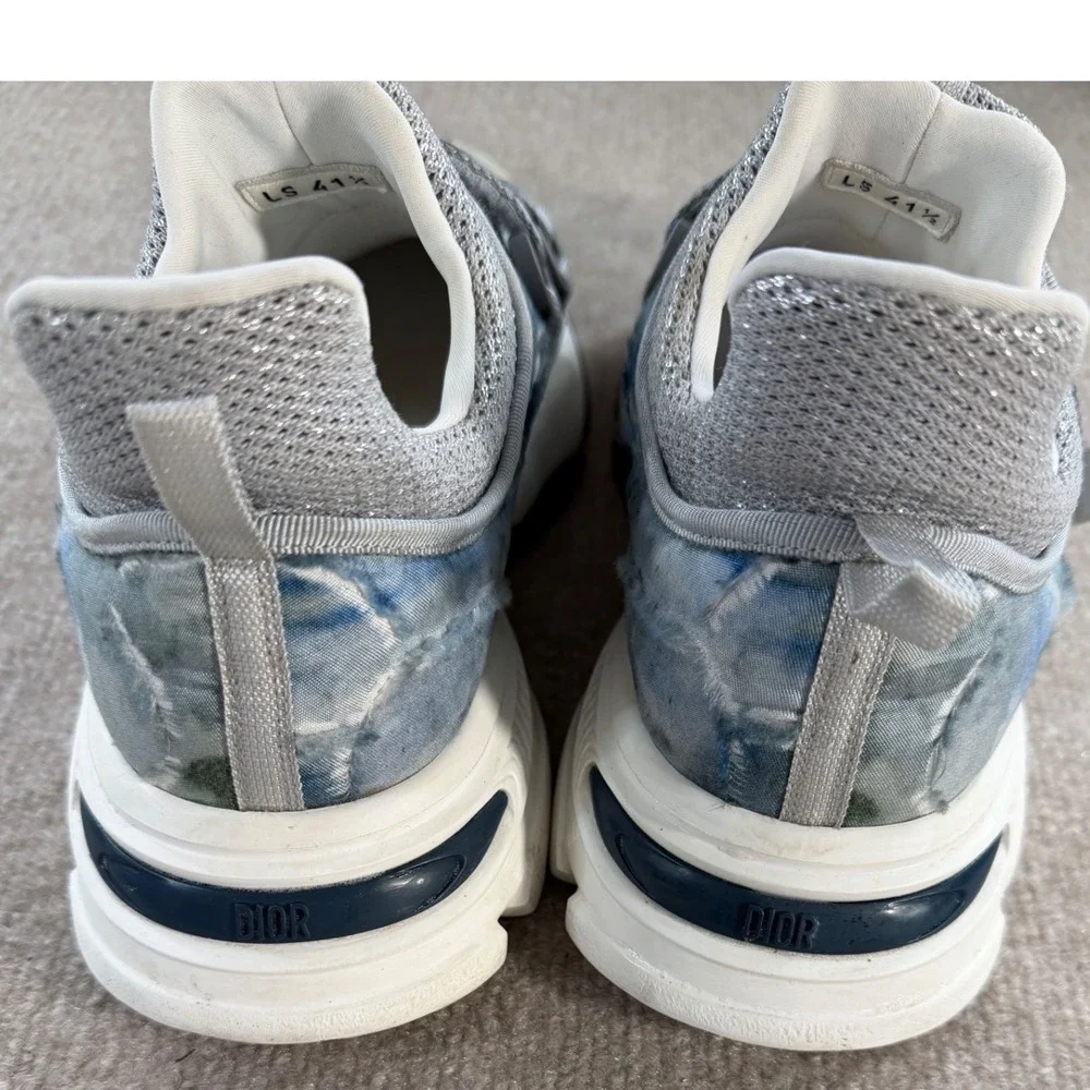 Christian Dior D-Connect Tie Dye Quilted Sneakers Grey Blue Women‎ 11/Mens 8.5 - Picture 8 of 11